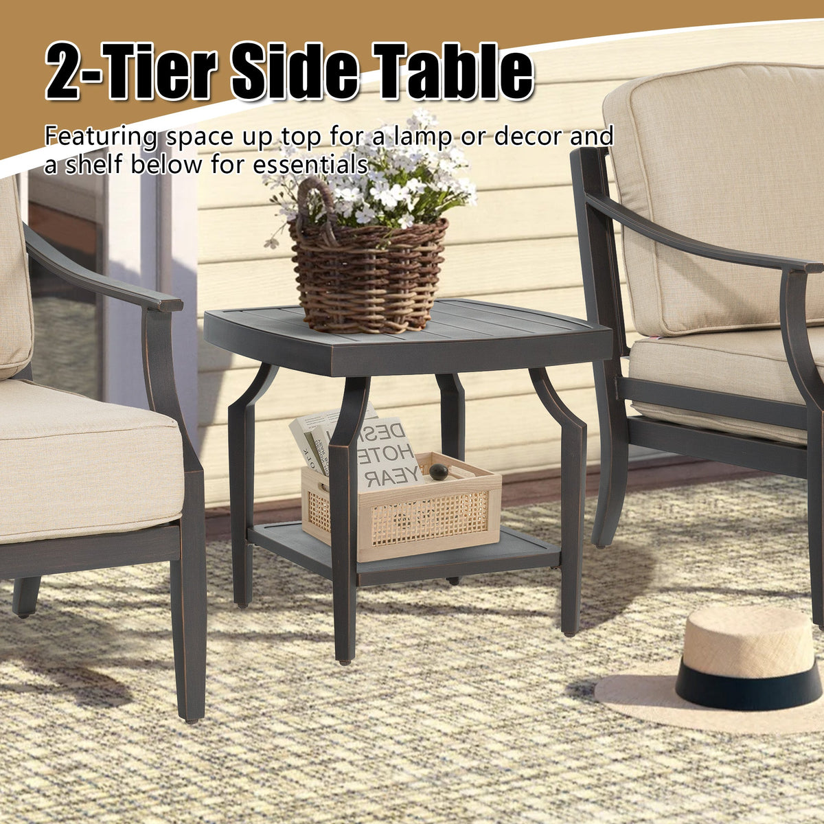 Tamarin 5 Pieces Aluminum Patio Conversation Set With Swivel Chair