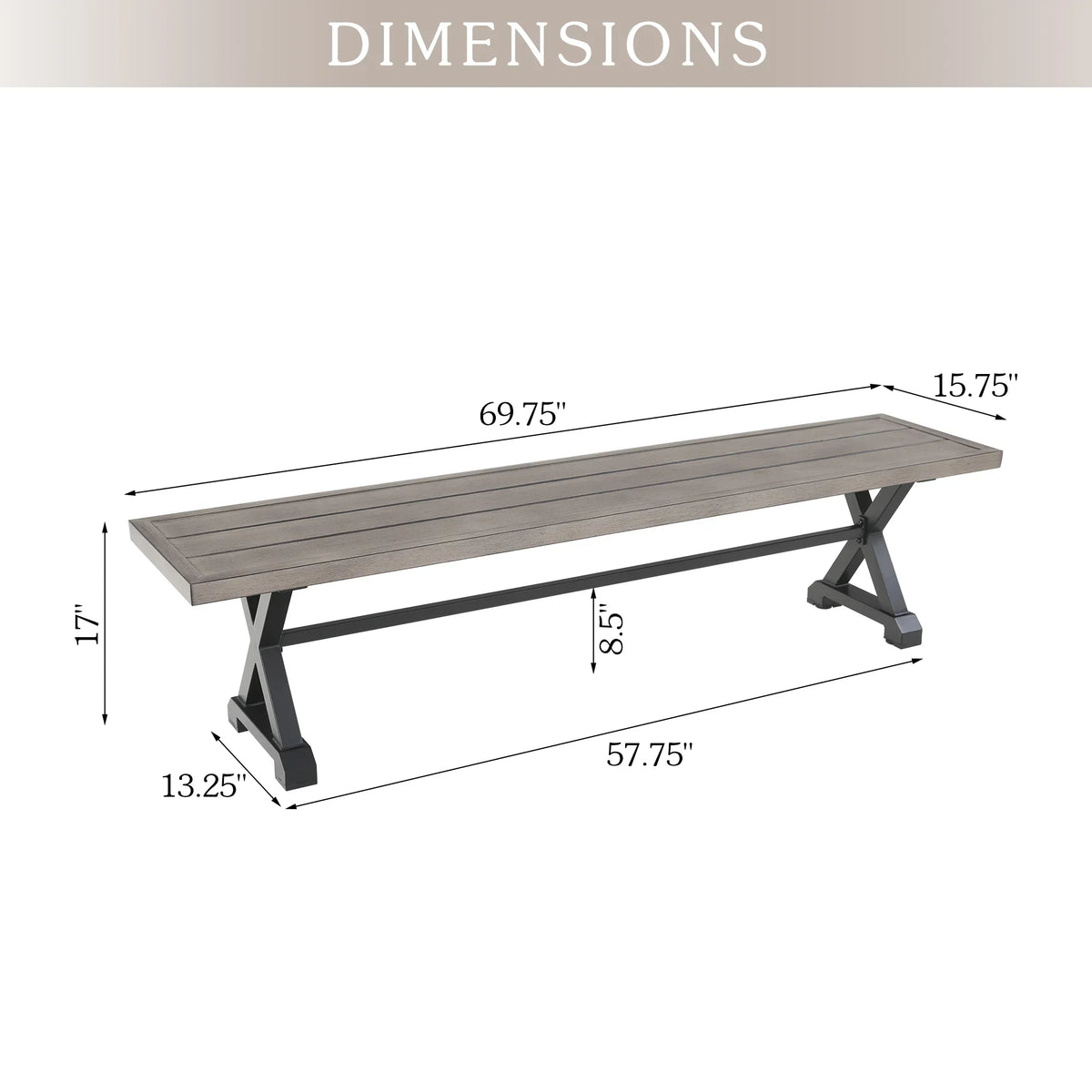 Azur Metal Outdoor Bench