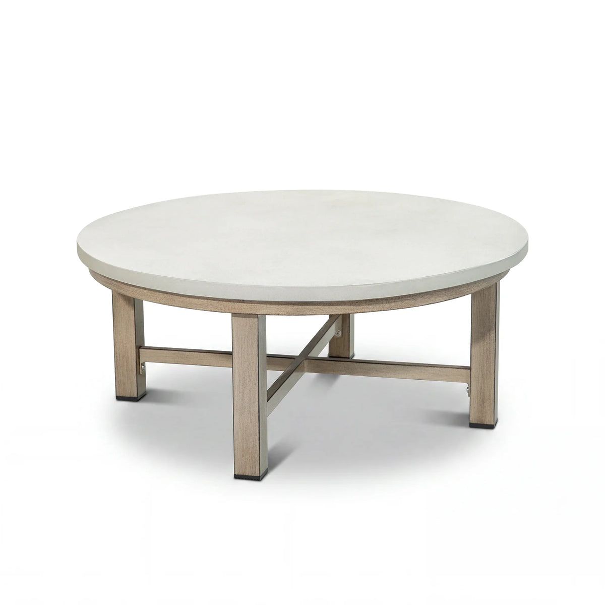 Harmonti 4-Piece Patio Conversation Set with Composite Concrete Round Coffee Tables