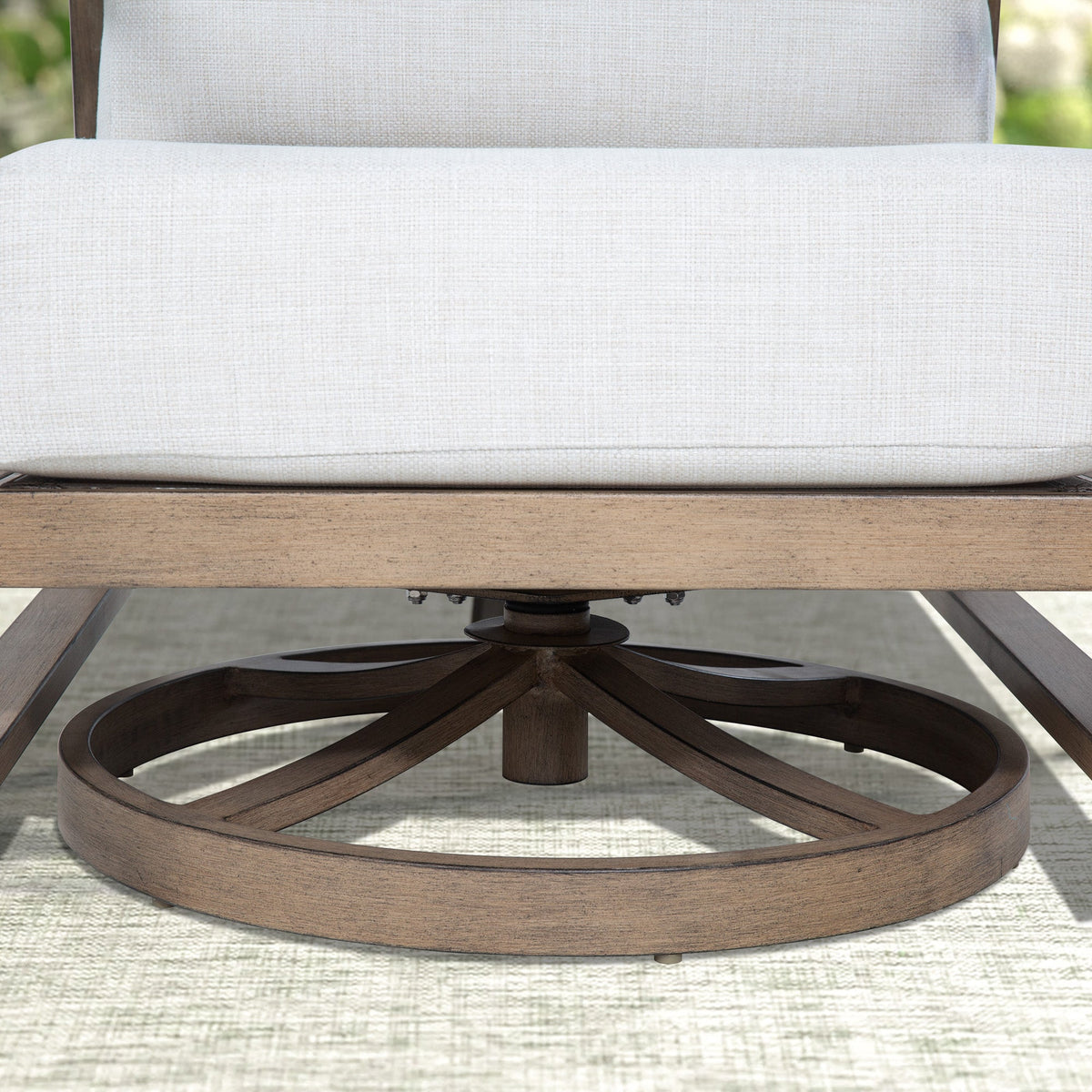 Hamarto Patio Aluminum 2 Swivel Chair And 2 Ottoman