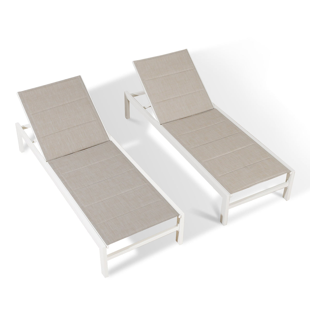 PEAKHOME Outdoor Chaie Lounges with Wheels and Quick Dry Foam Set of 2