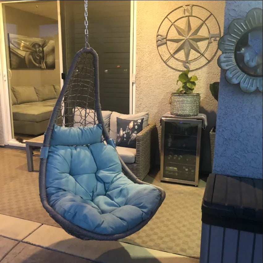 Peakhome Furnishings Outdoor Patio Wicker Swing Chair Without Stand
