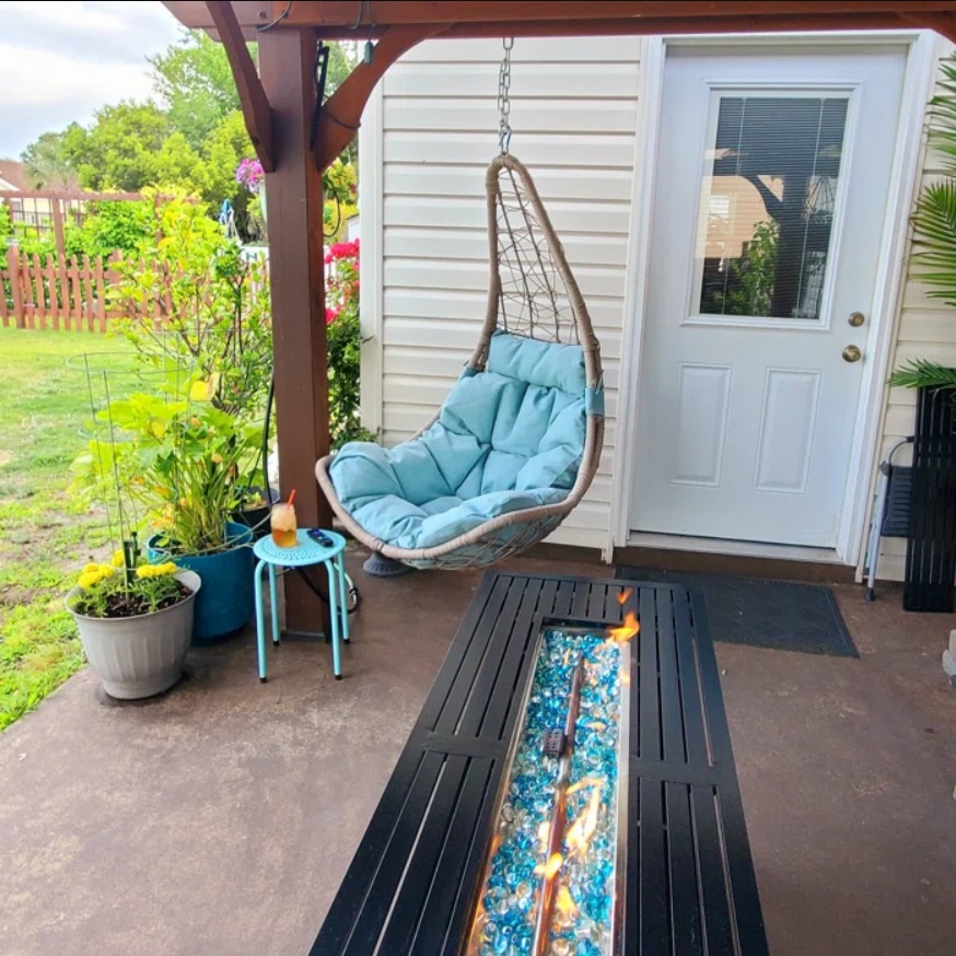 Peakhome Furnishings Outdoor Patio Wicker Swing Chair Without Stand