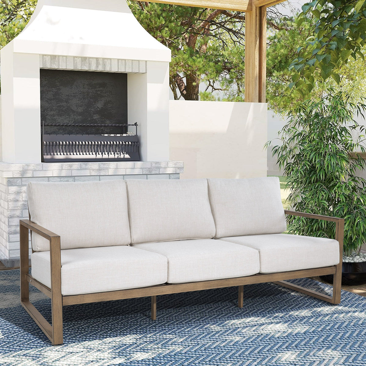 Hamarto 7 Pieces Aluminum Patio Lounge Seating Set With Ottoman
