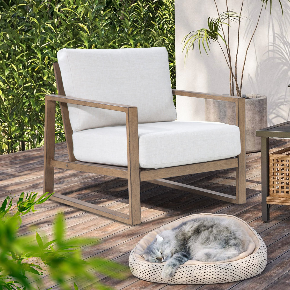 Hamarto 2 Person Aluminum Patio Conversation Set With Side Table