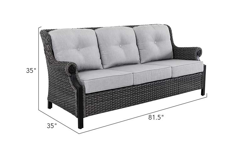 Lassen 4-Piece Wicker Sofa Set with Swivel Rocking Chairs