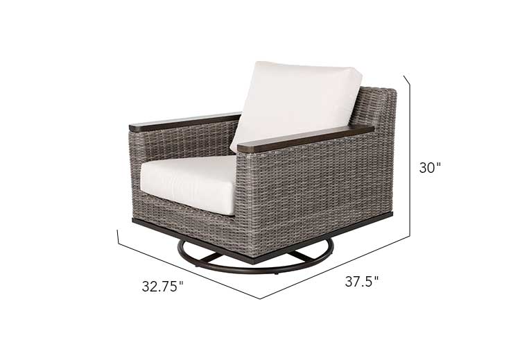 Beaufort 4-Piece Wicker Sofa Set with Swivel Rocking Chairs
