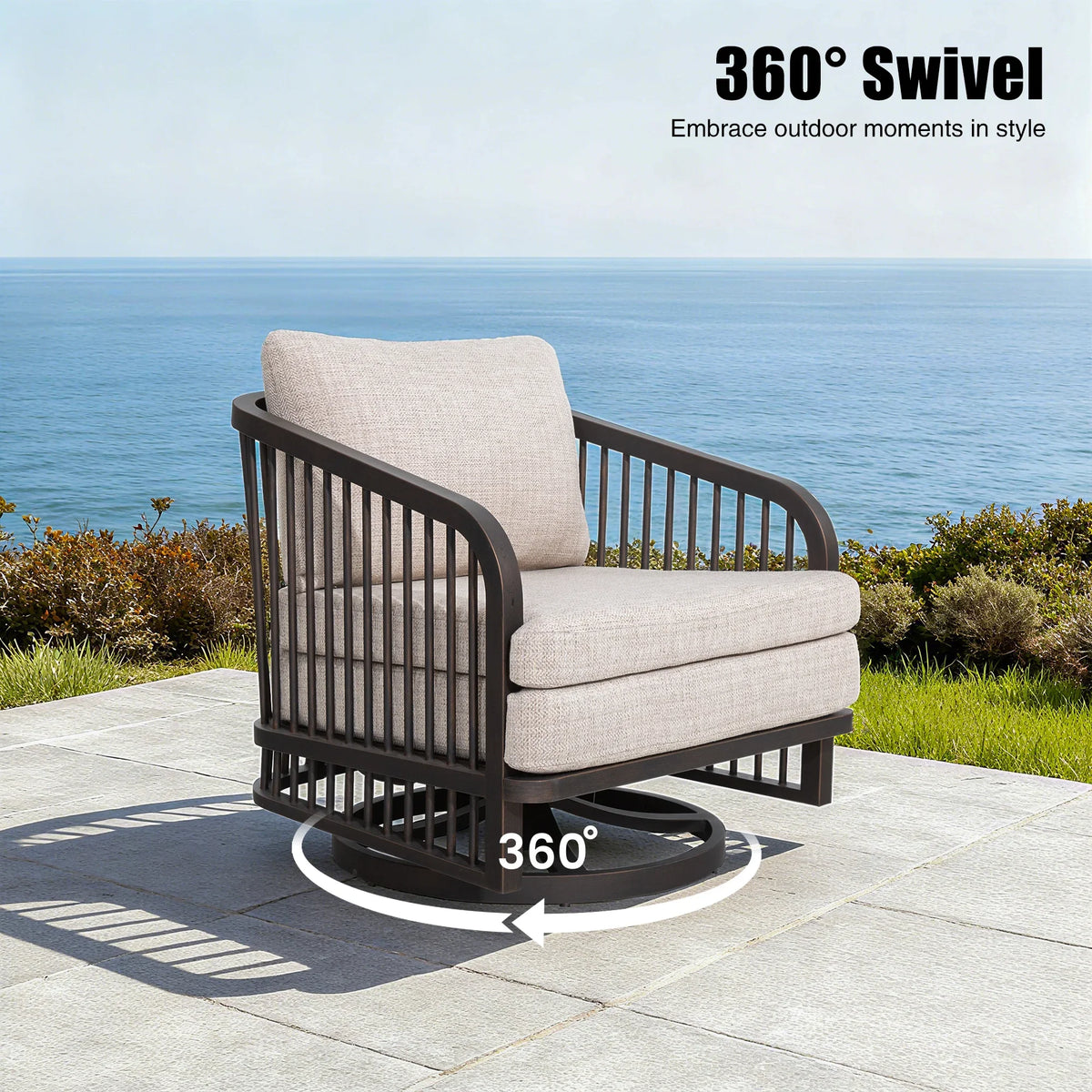 Asheville 5-Piece Aluminum Outdoor Swivel Conversation Set