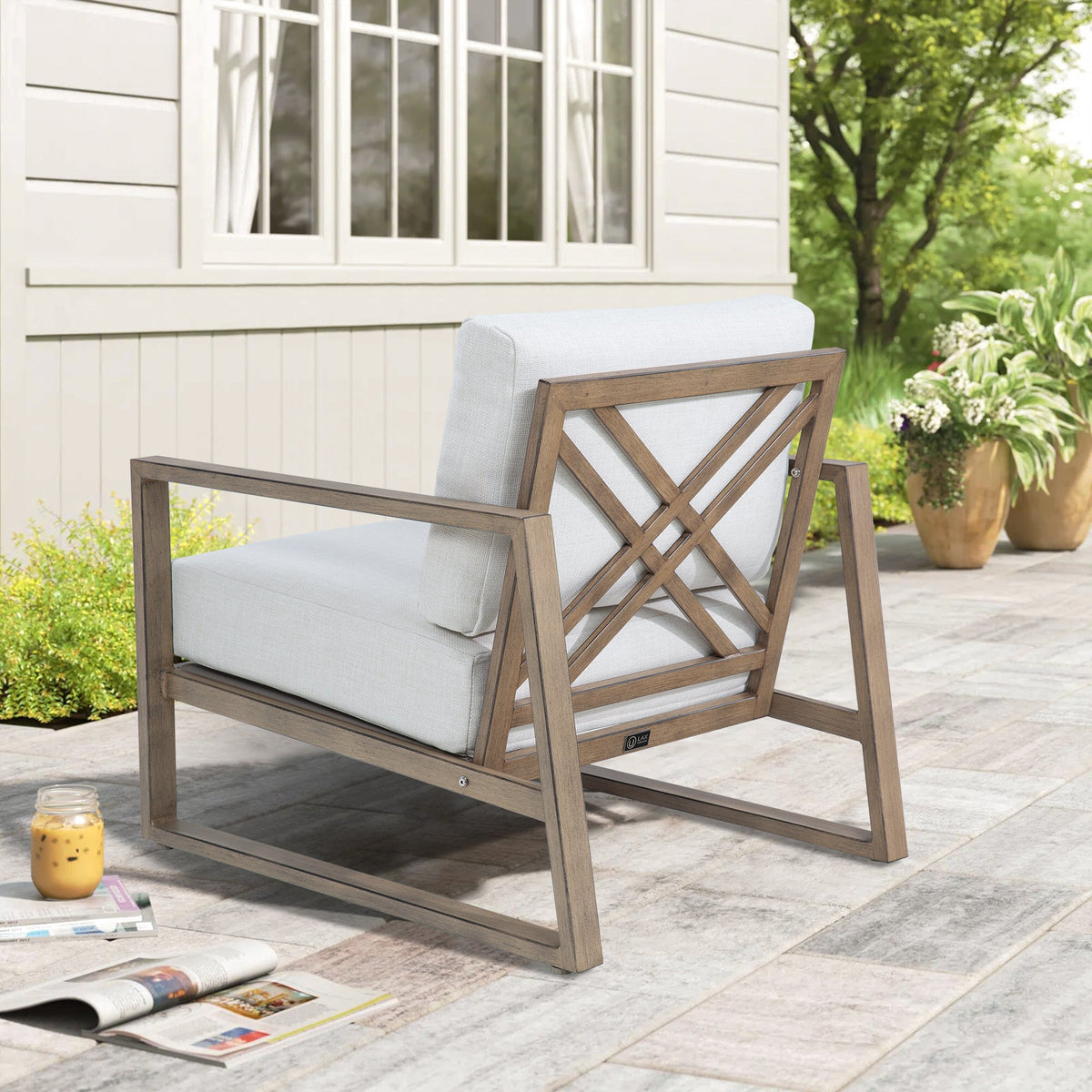 Hamarto Patio 2 Lounge Chair and 2 Ottoman With Side Table