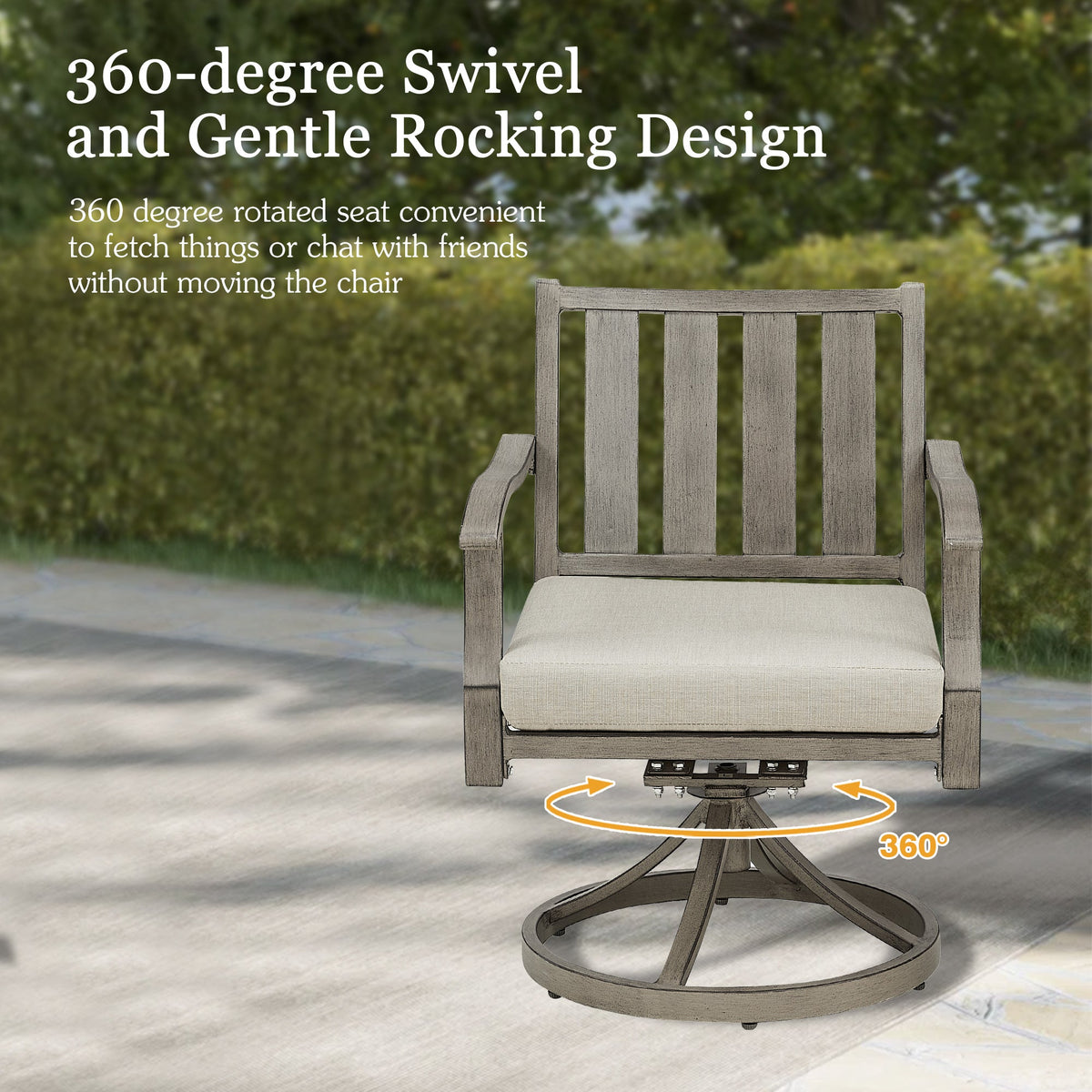 PEAKHOME Azur Patio Swivel Dining Chair with Sunbrella® Cushions Set of 2