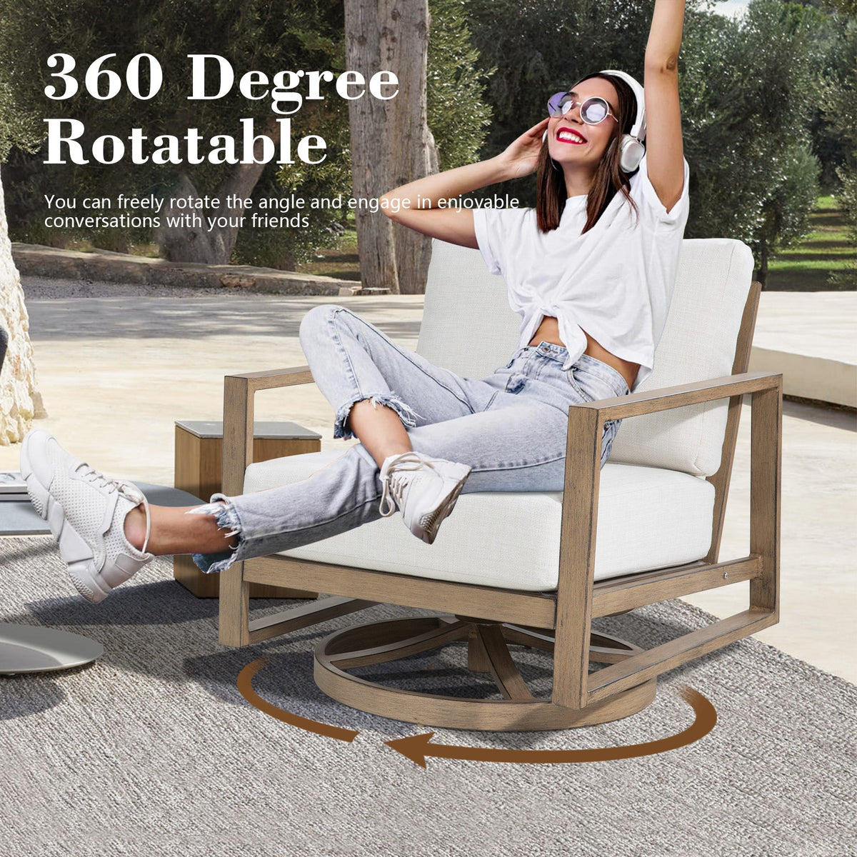 Hamarto 5 Pieces Aluminum Patio Bistro Set With Ottoman