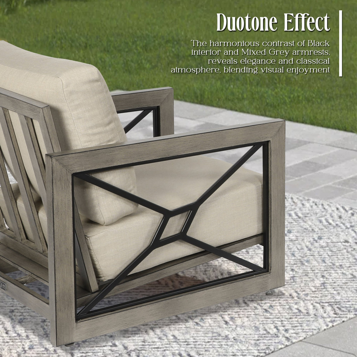 Marindo 4 Pieces Patio Conversation Sets With Round Coffee Table