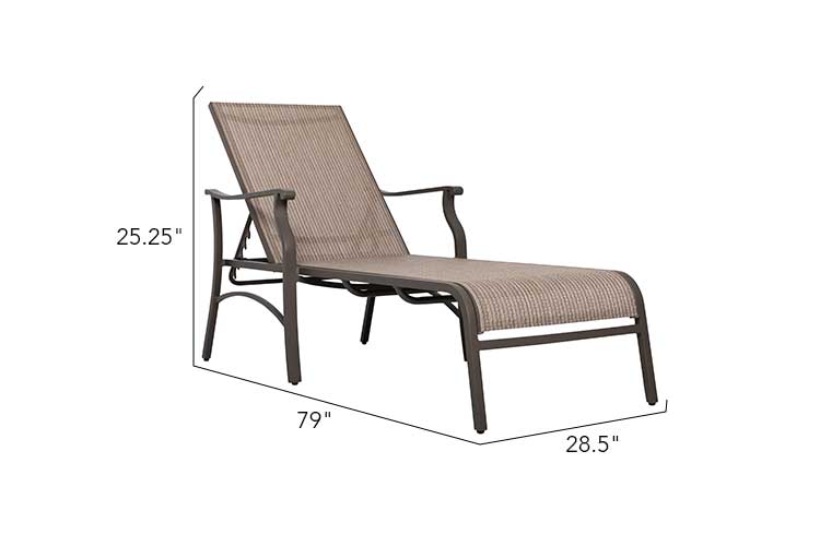2 Trevi Textilene Chaise Lounge