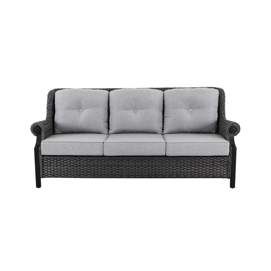 Lassen wicker living room set: 1 three-seater sofa and 2 swivel rocking chairs