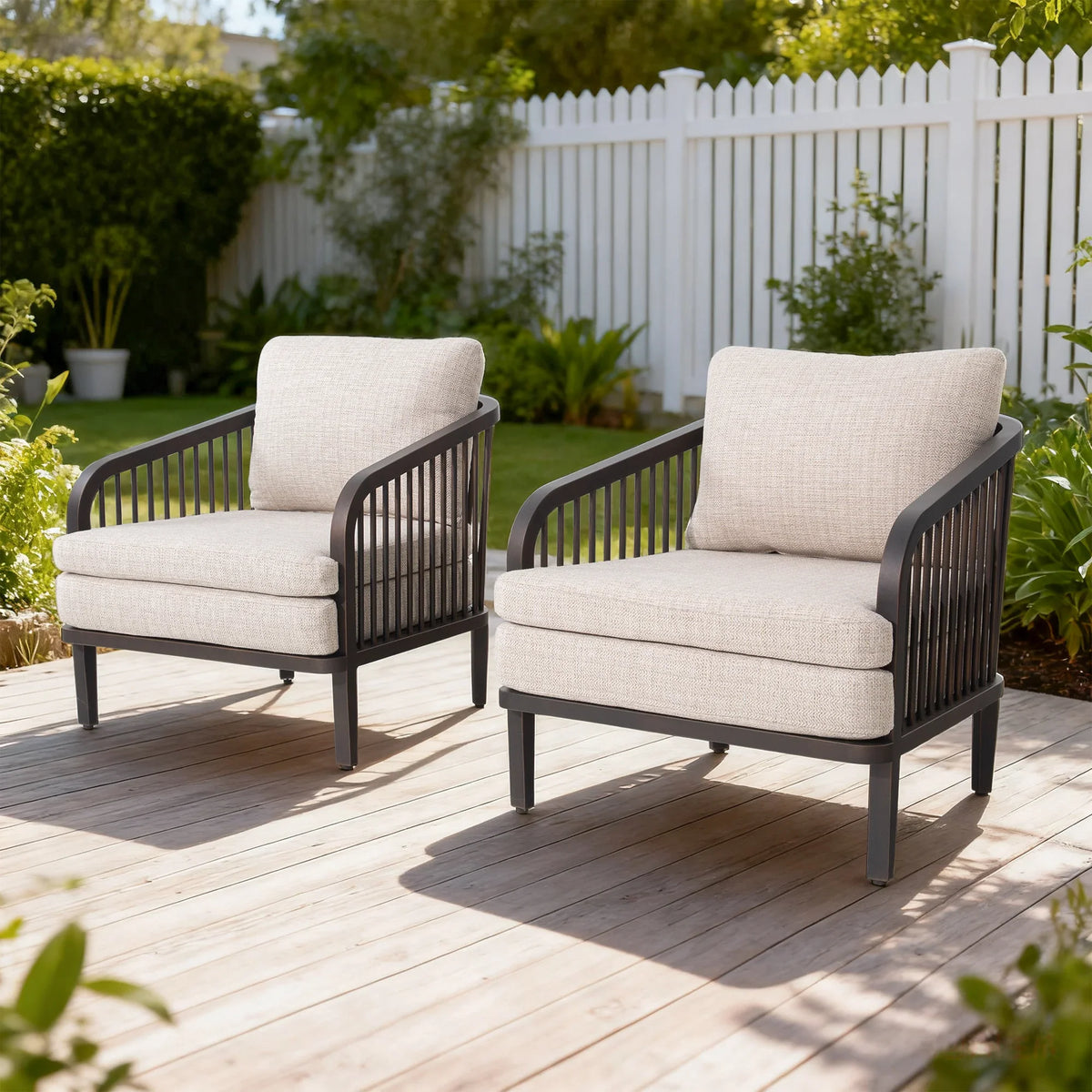 Asheville 4 PCS Aluminum Patio Seating Set for 5-Person