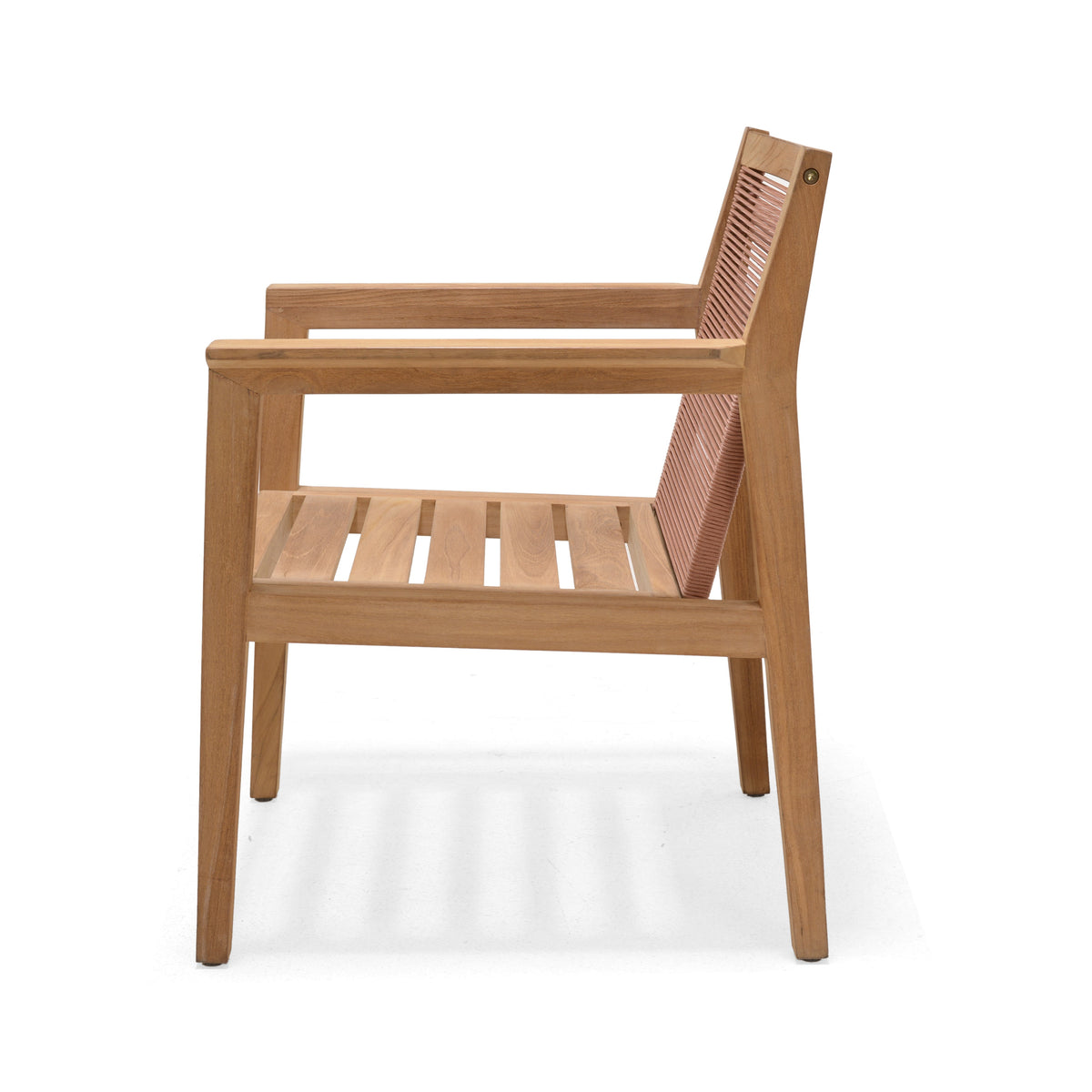 Agate Teak and Rope Armchair Terracotta
