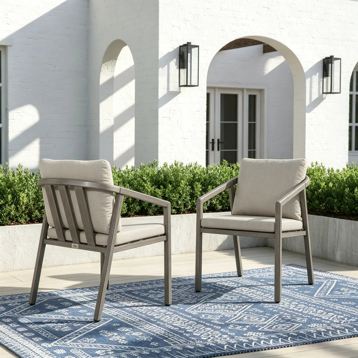 Amalfi Wraparound Aluminum Patio Dining Chair Set
