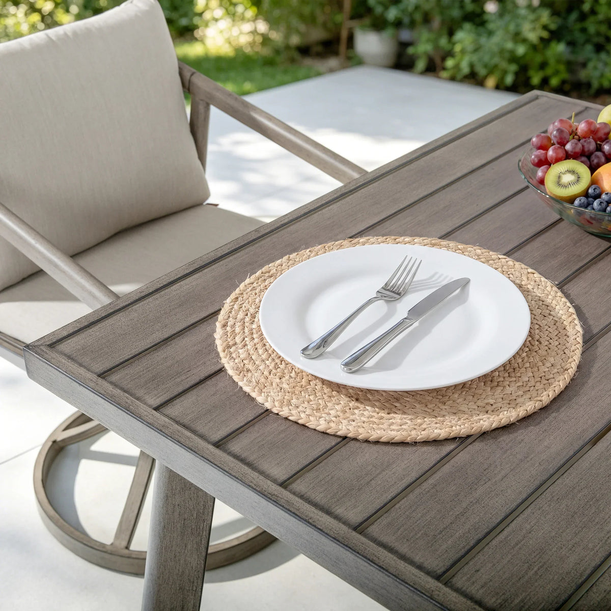 Amalfi 9-Piece Rectangular Patio Dining Set with 8 Ergonomic Armchairs