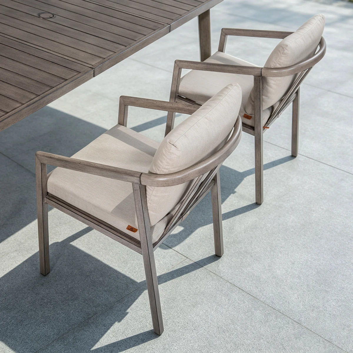 Amalfi Rectangular Aluminum Patio Dining Set with 6 Dining Chairs