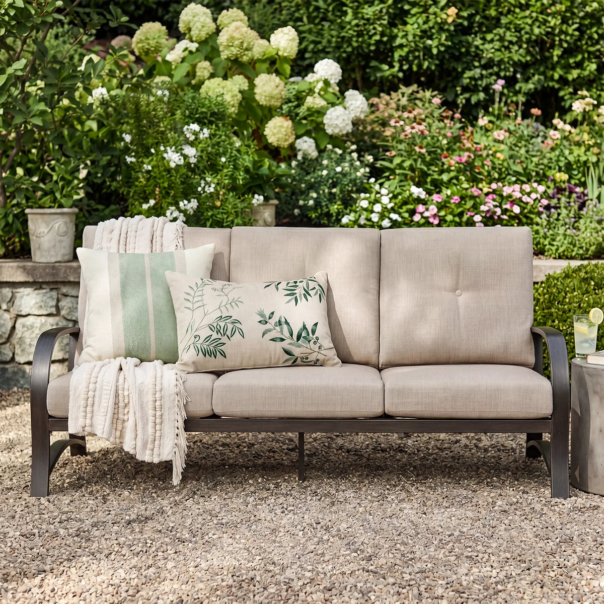 Chamber 4 Pieces Aluminum Patio Deep Seating Sets with Sunbrella® Cushions