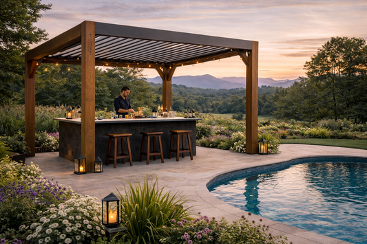 Back Forty View Louvered Pergola