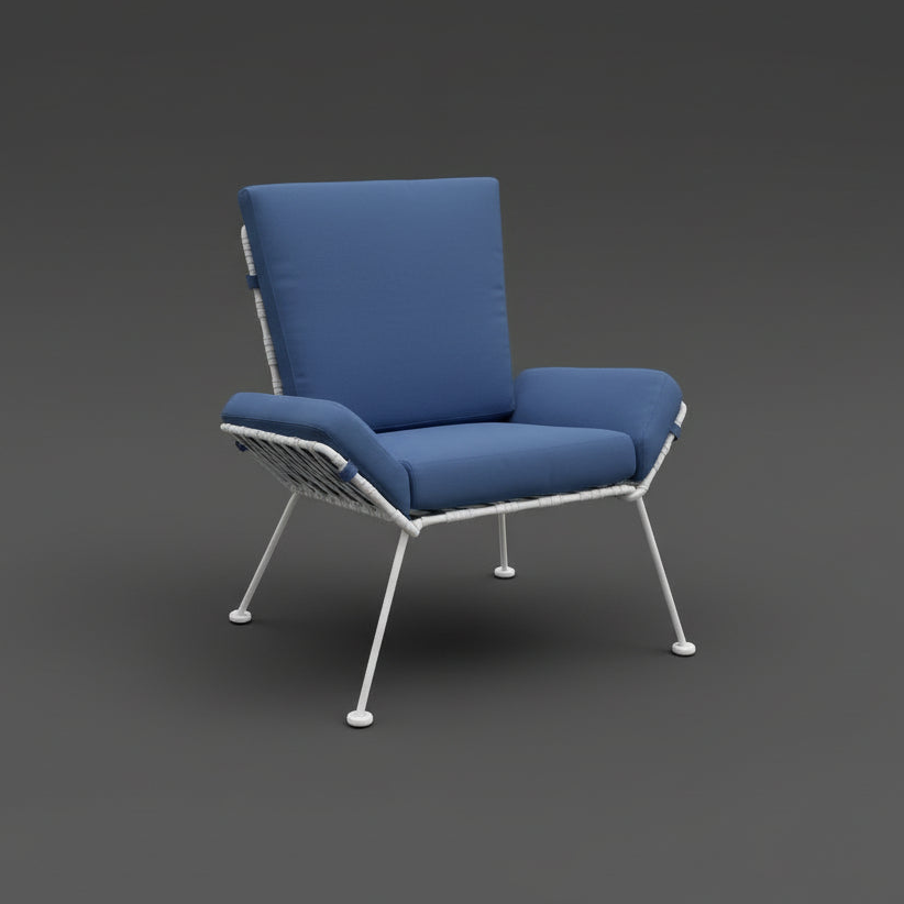 Gulf Lace Lounge Chair with Cushion Set
