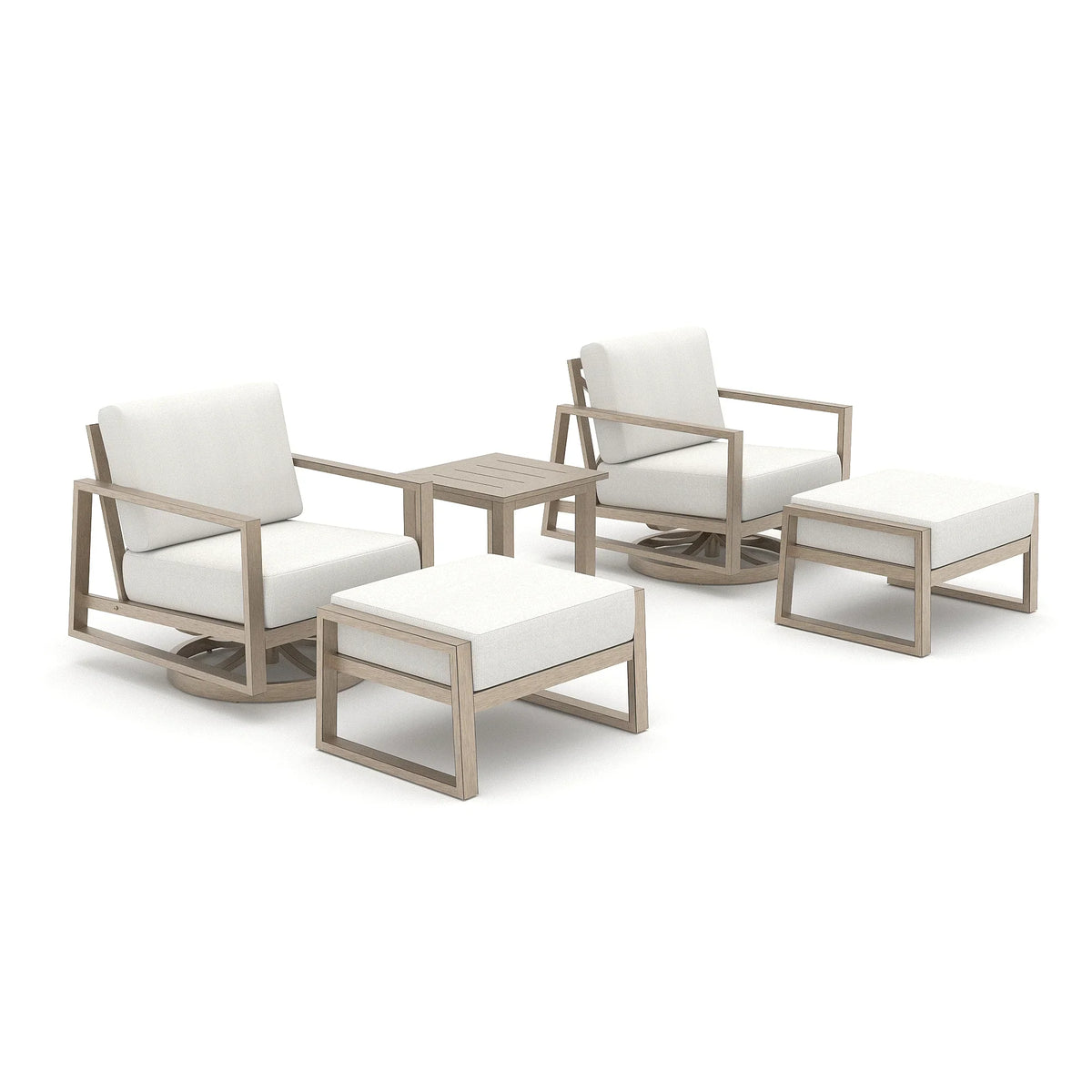 Hamarto 5 Pieces Aluminum Patio Bistro Set With Ottoman