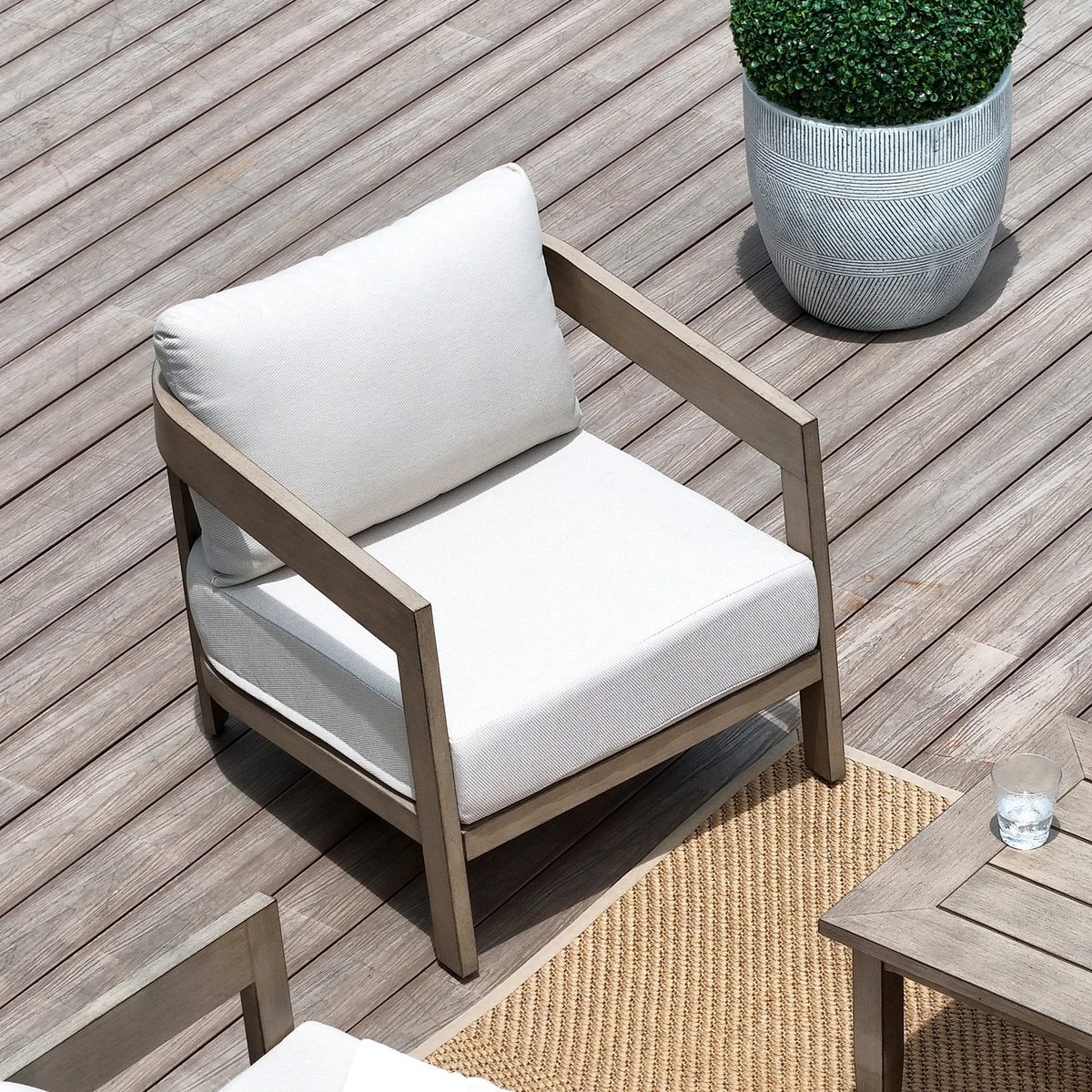 PEAKHOME Harmonti Patio 5-Piece Aluminum Conversation Sofa Set With Cushions