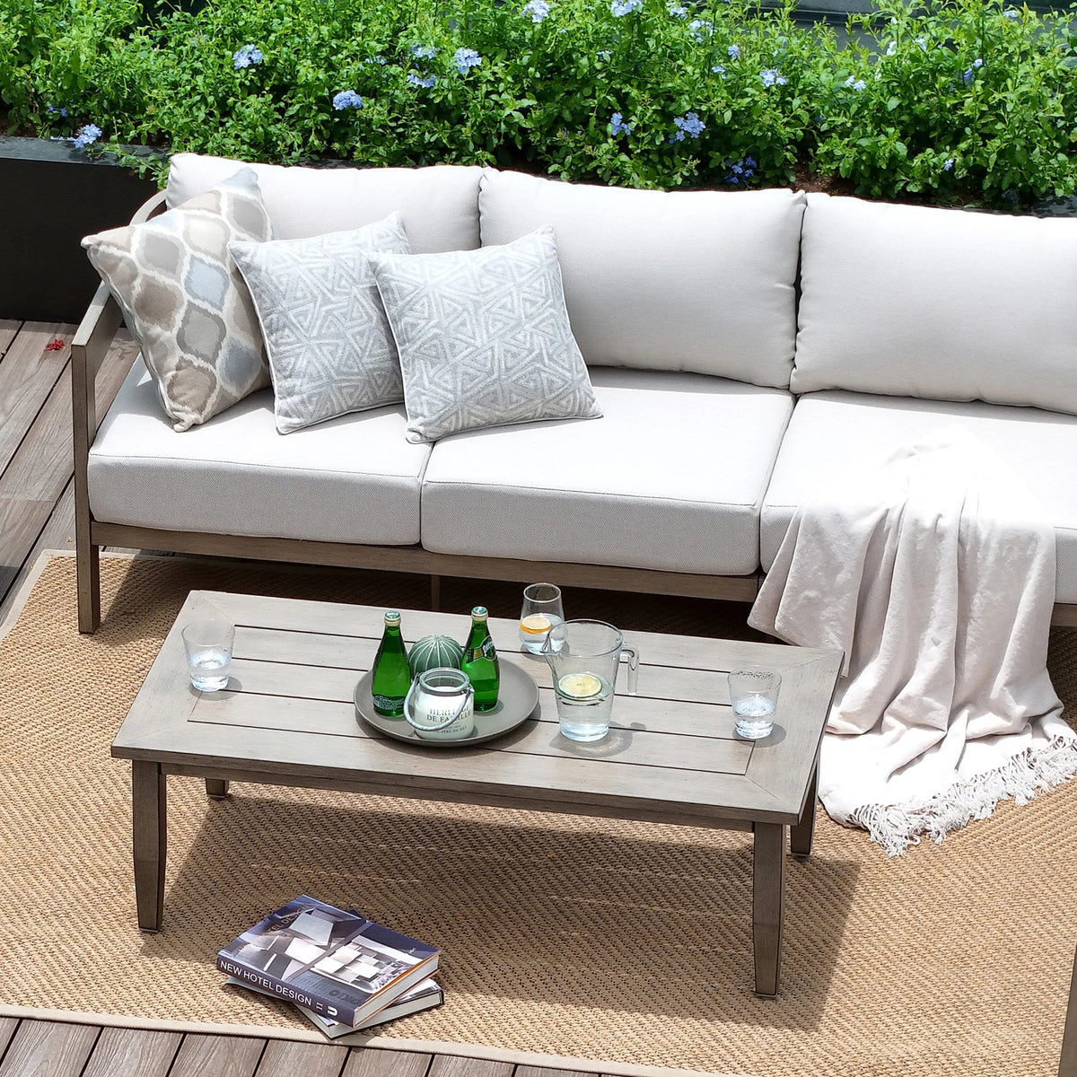 PEAKHOME Harmonti Patio 5-Piece Aluminum Conversation Sofa Set With Cushions