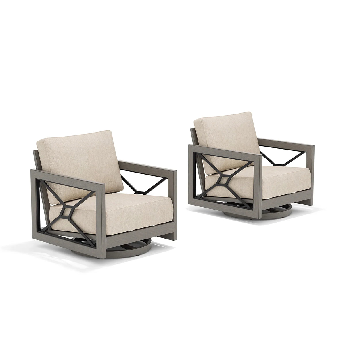 Marindo 6 Piece Outdoor Sofa Set With Swivel Chair and Ottoman