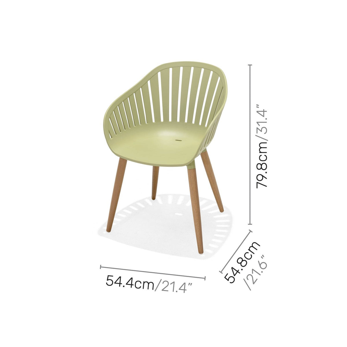 Nassau 5 Piece Square Dining Set – Sage Green Social Plastic®