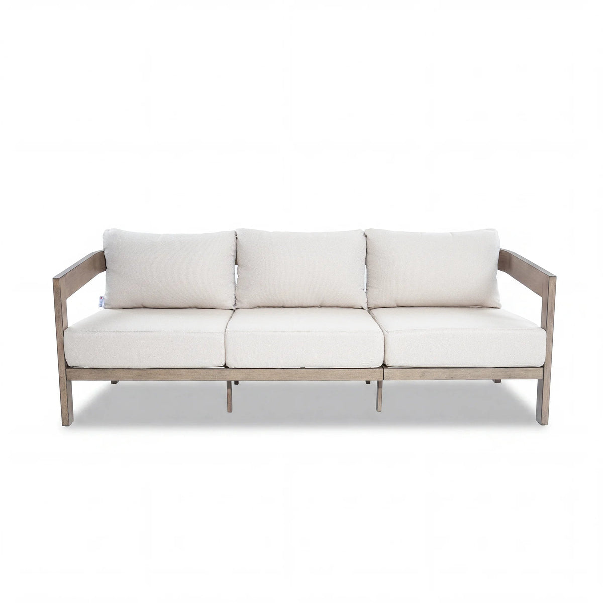Harmonti 6 Pieces Teak Finish Aluminum Patio Swivel Furniture Set With Ottoman