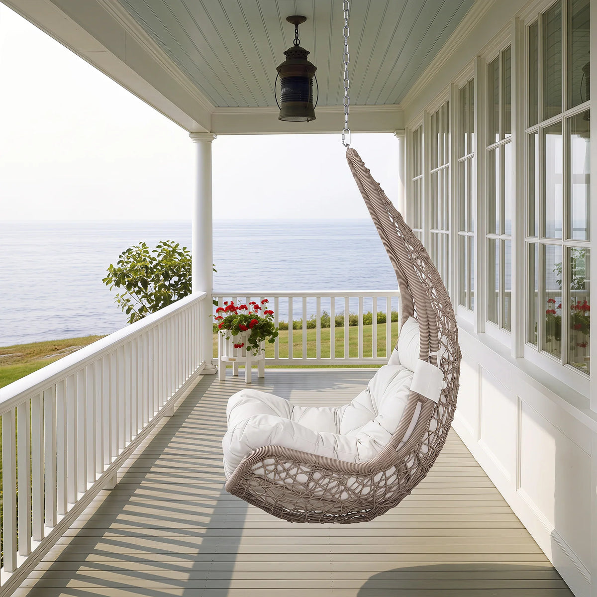 Peakhome Furnishings Outdoor Patio Wicker Swing Chair Without Stand