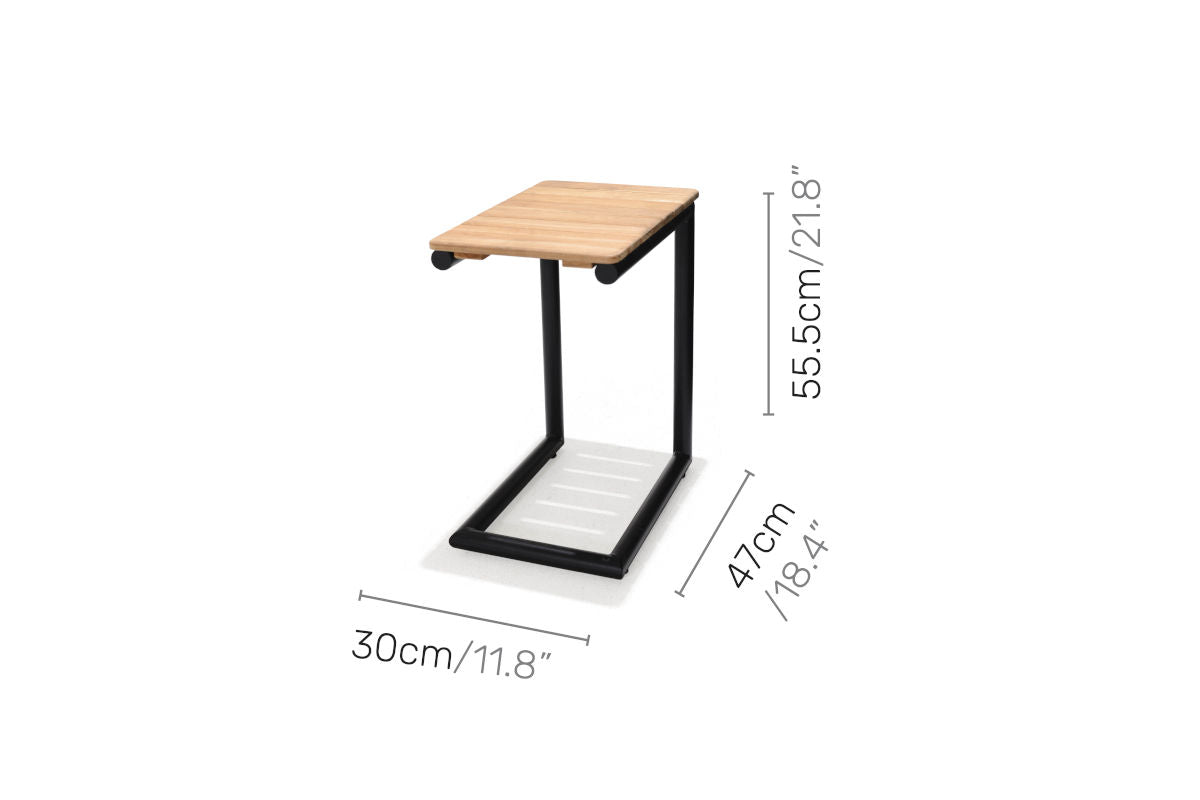 Portals Dark C-Shape Side Table Black