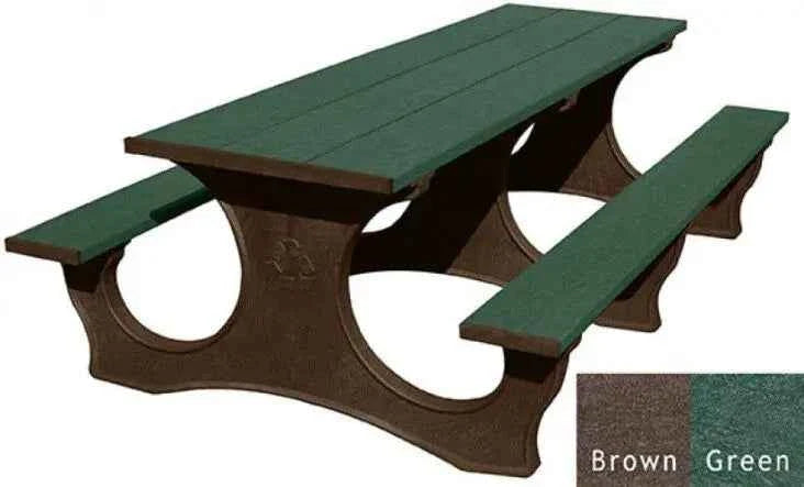 Polly Tuff ADA-Friendly Picnic Table – Durable 8 Ft Easy Access Outdoor Seating
