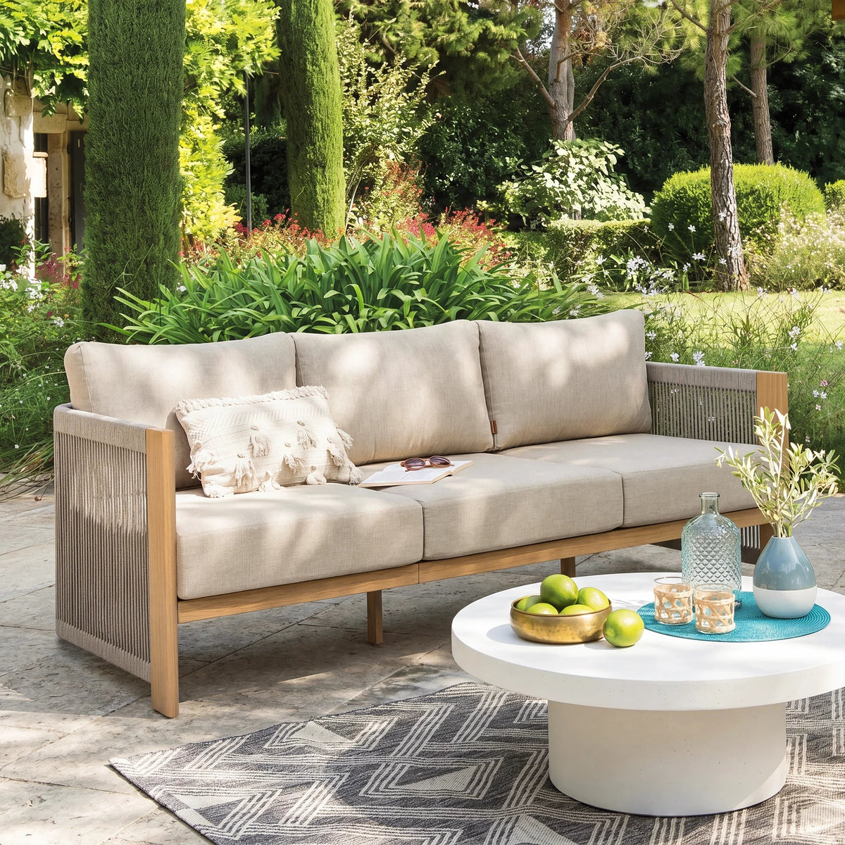 Positano 4-Piece Premium Olefin Rope Swivel Patio Seating Set