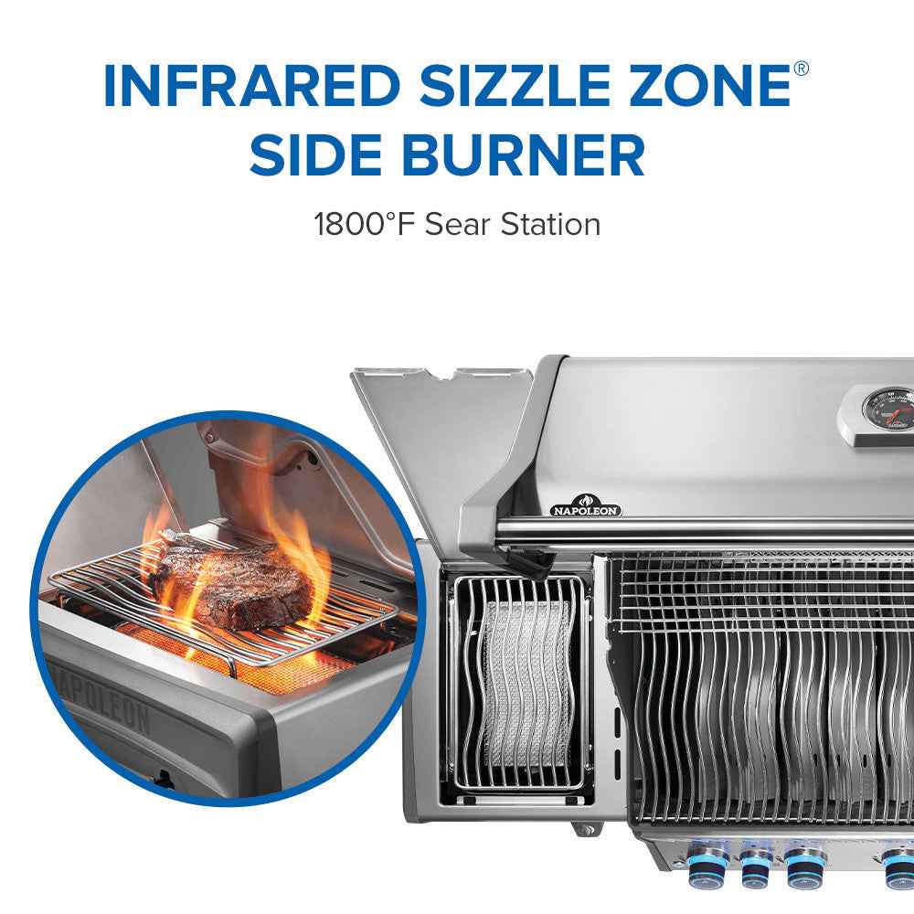 Patio Elegance Gas Grill Rogue PRO‑S 625 RSIB with Infrared Side and Rear Burners