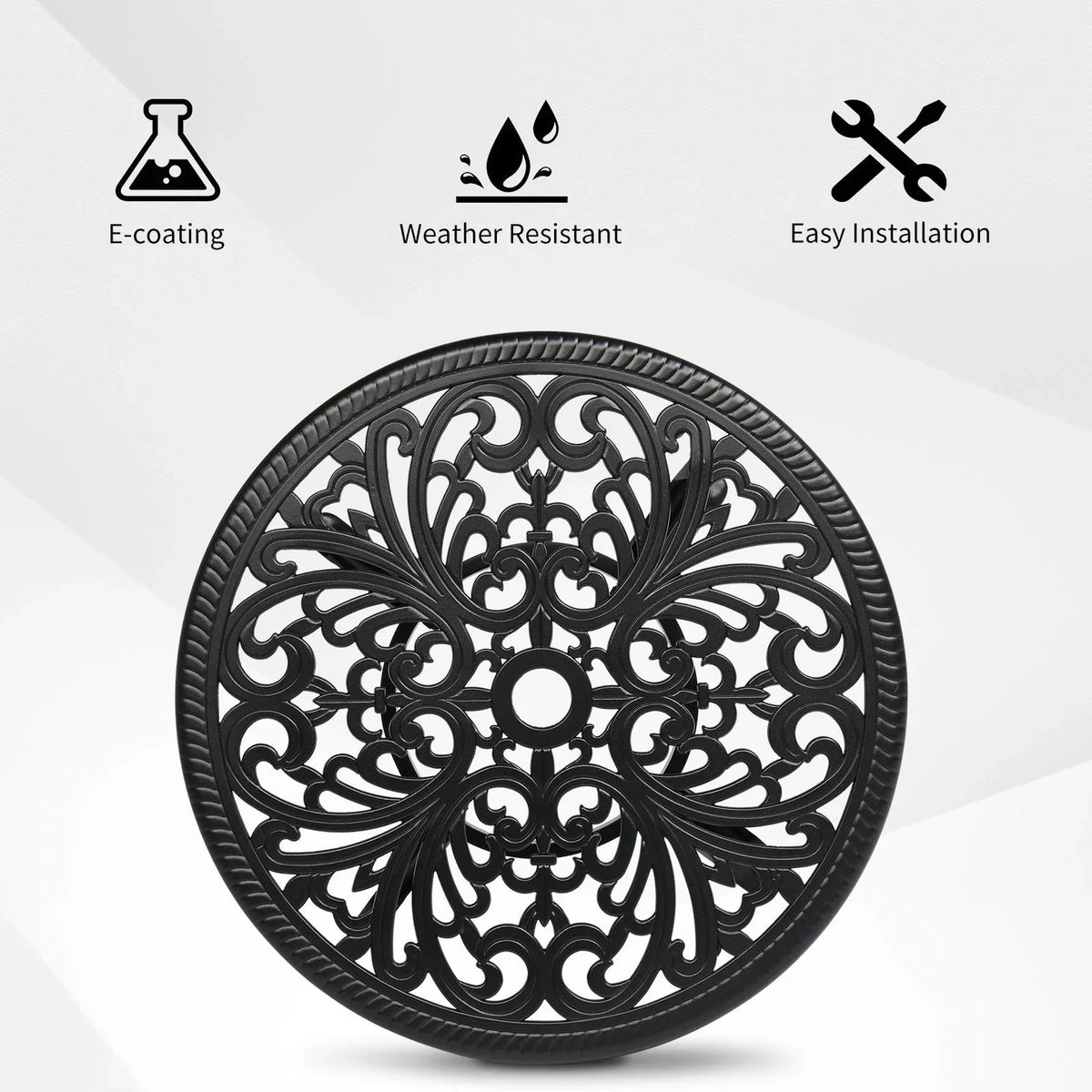 Round Cast Aluminum Patio Side Table
