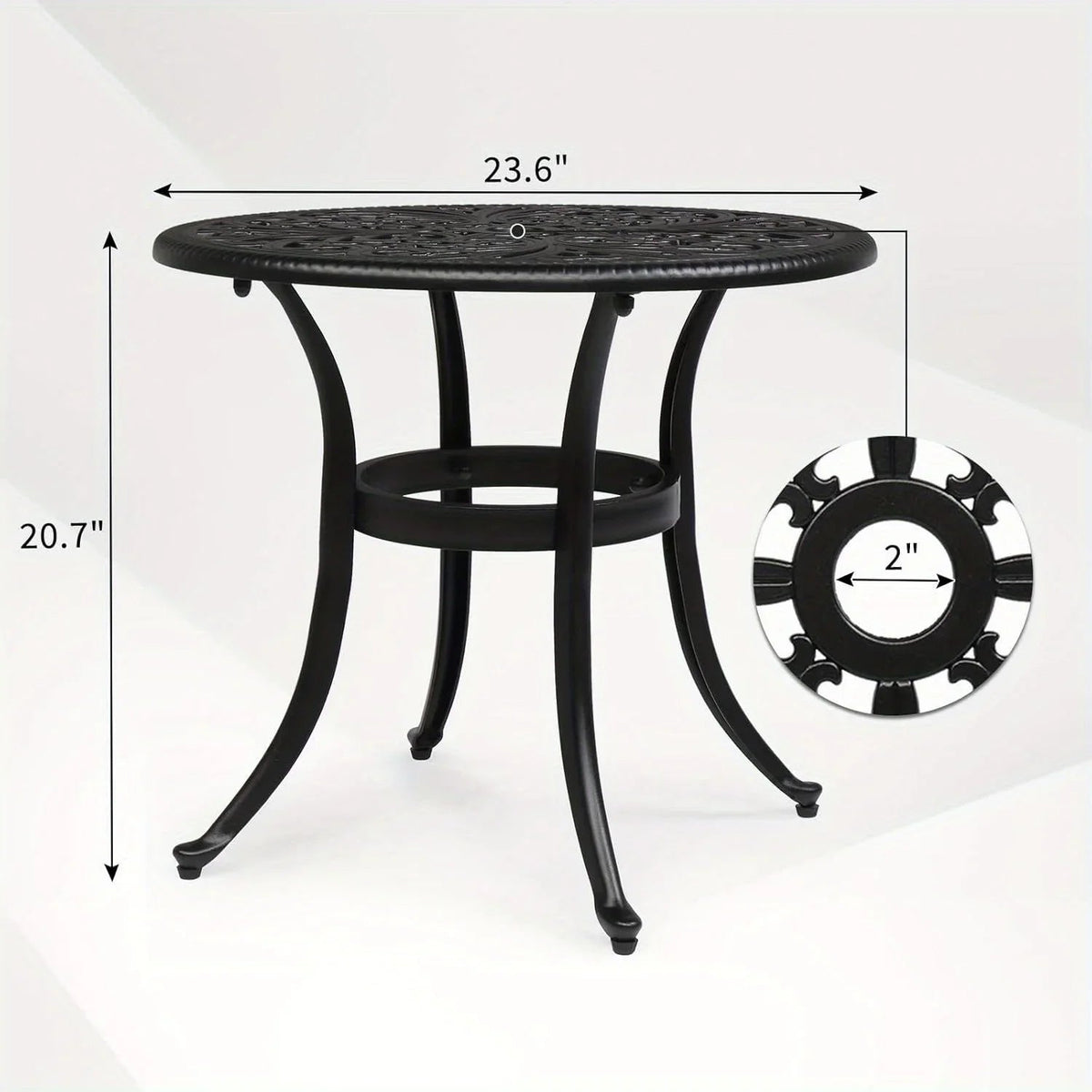 Round Cast Aluminum Patio Side Table