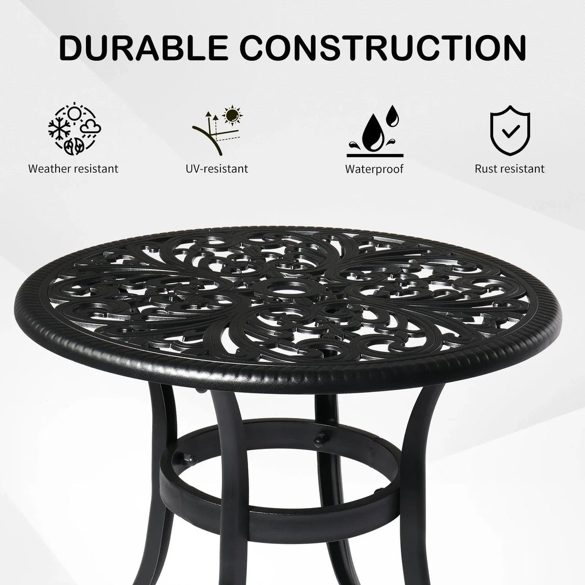 Round Cast Aluminum Patio Side Table