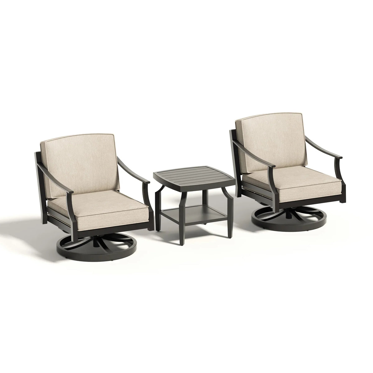 Tamarin 3 Pieces Aluminum Patio Bistro Set With Sunbrella® Cushions