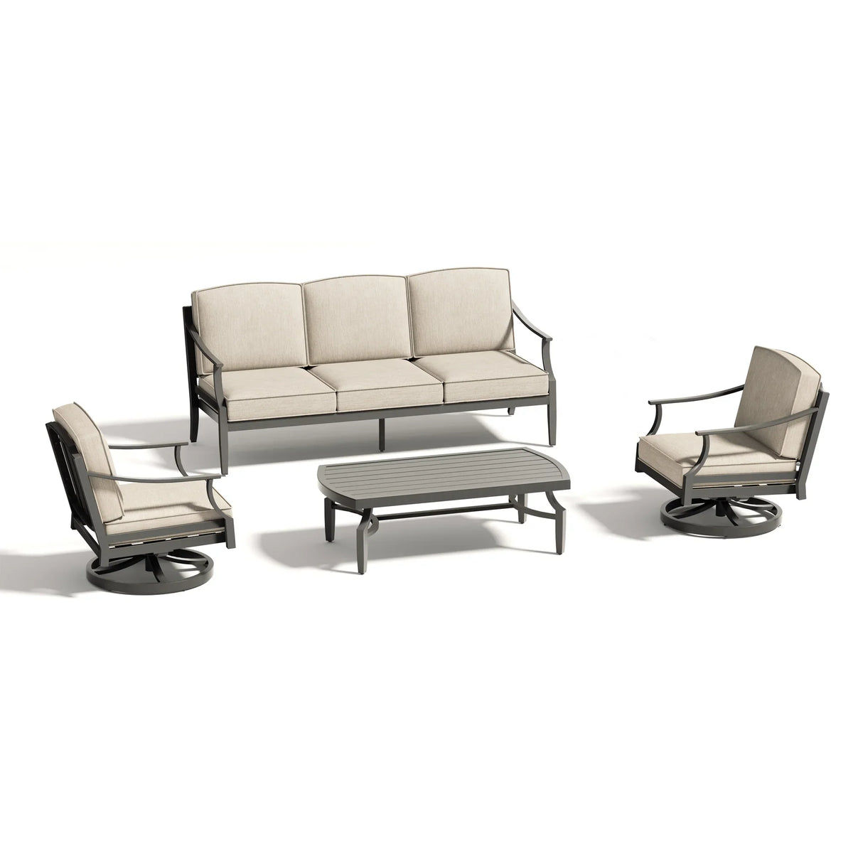 Tamarin 4 Pieces Aluminum Patio Conversation Set With Sunbrella® Cushions
