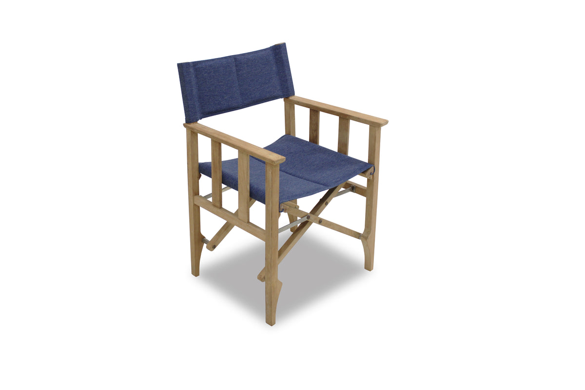 Zircon Teak Director Chair ‚Äì Blue Horizon - 1 Piece