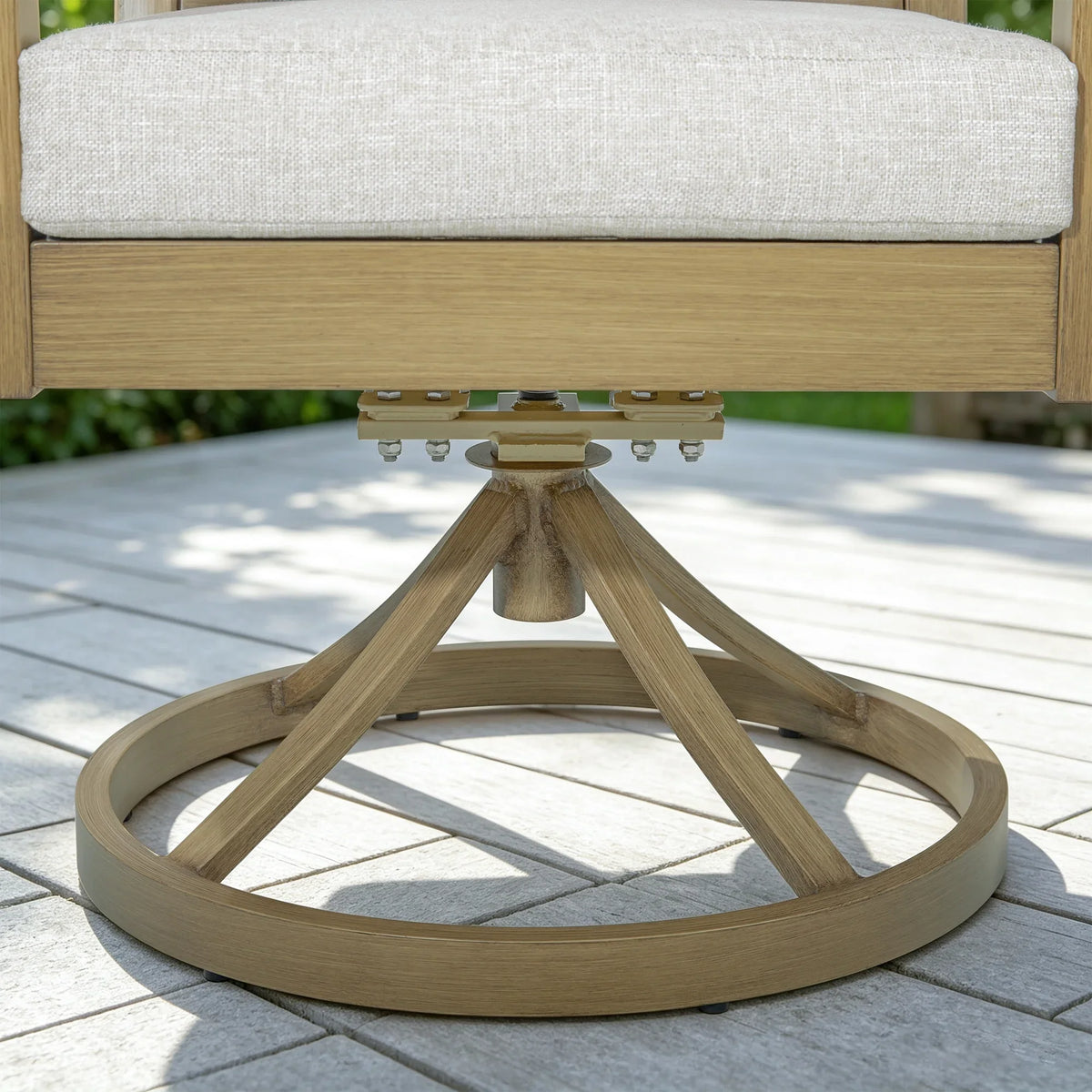 Alcudia 360° Swivel Rocker Outdoor Dining Chairs Set of 2 – Hand-Brushed Oak Finish
