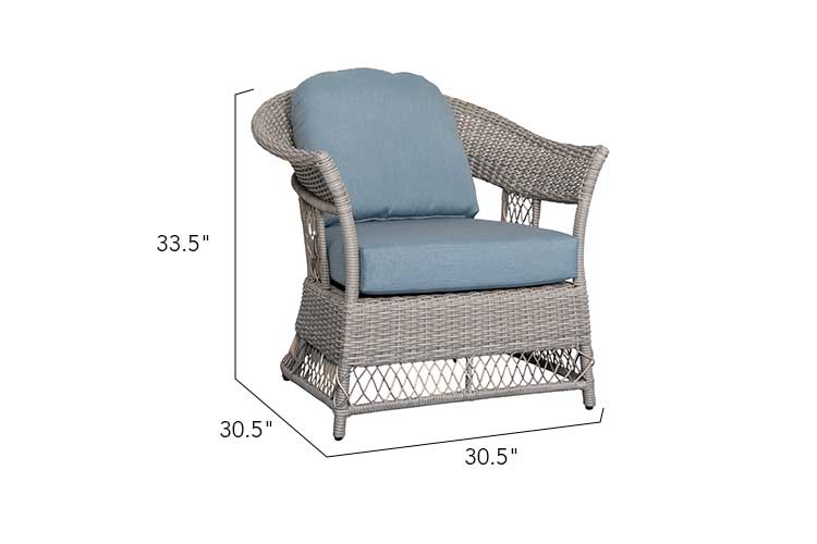 2 Shell Aluminum & Rattan Stationary Chair