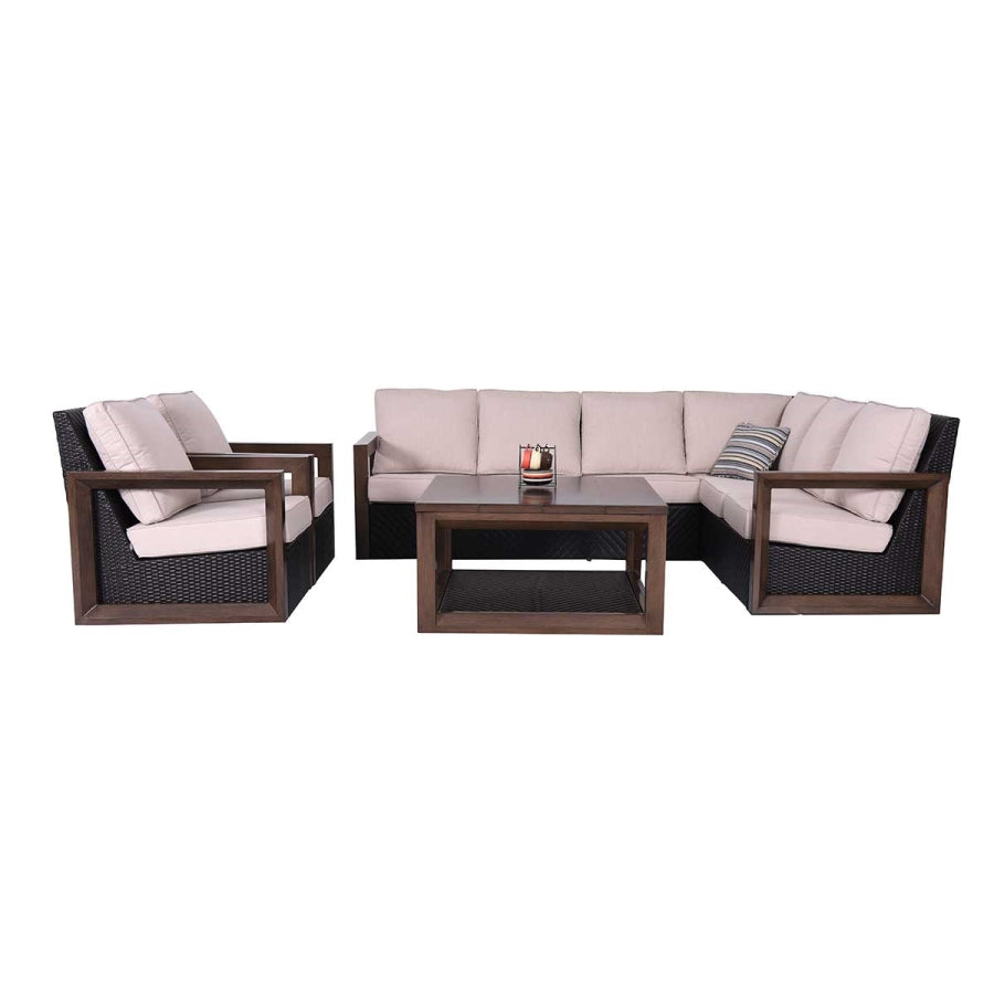 Delano 5-Piece Wicker Sectional Sofa Set