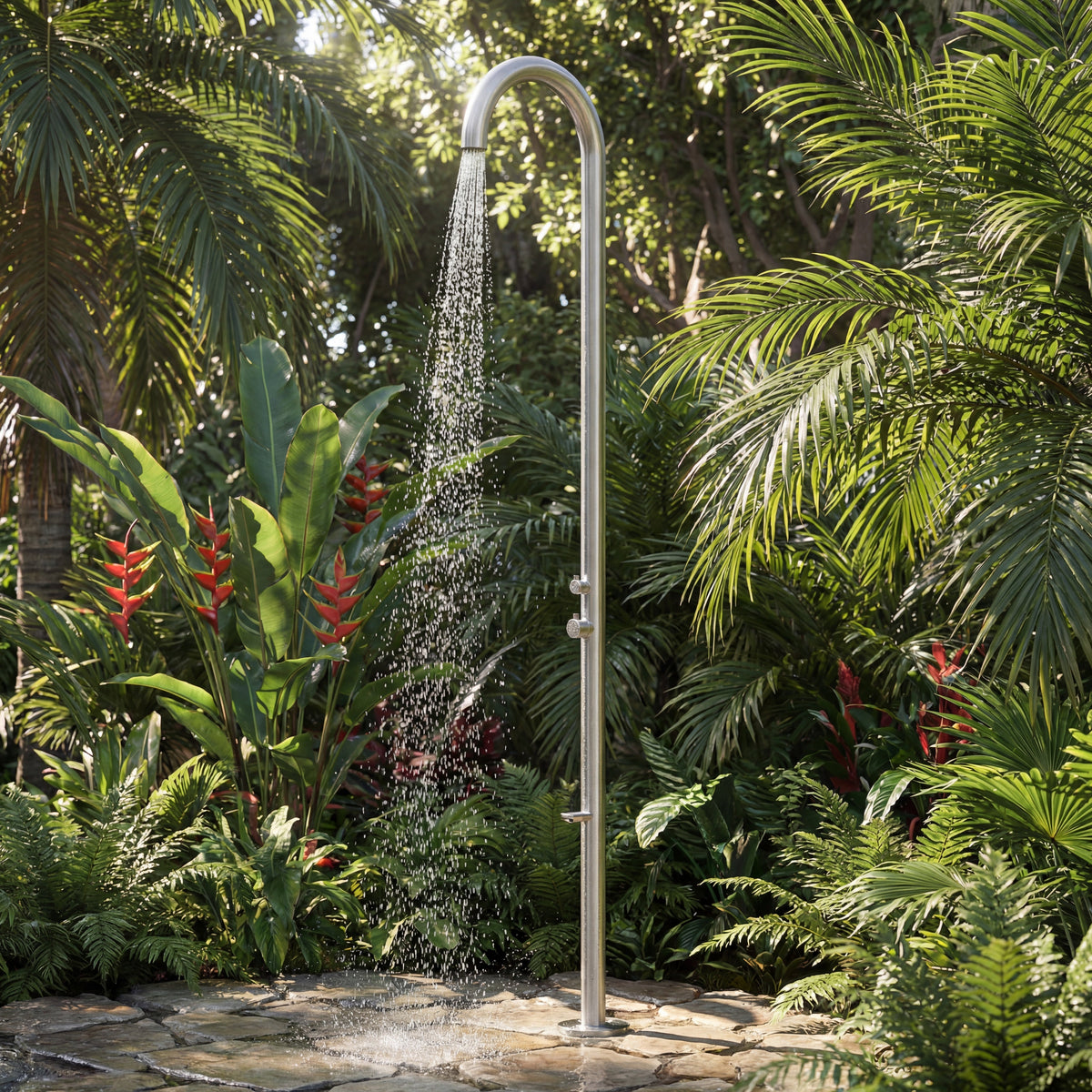 Teton Freestanding Outdoor Shower with Foot Wash