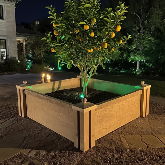 Prefabricated Concrete Garden Bed - Textured Stone